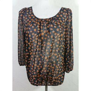 Love Tree Medium Top Floral Leaves Sheer
